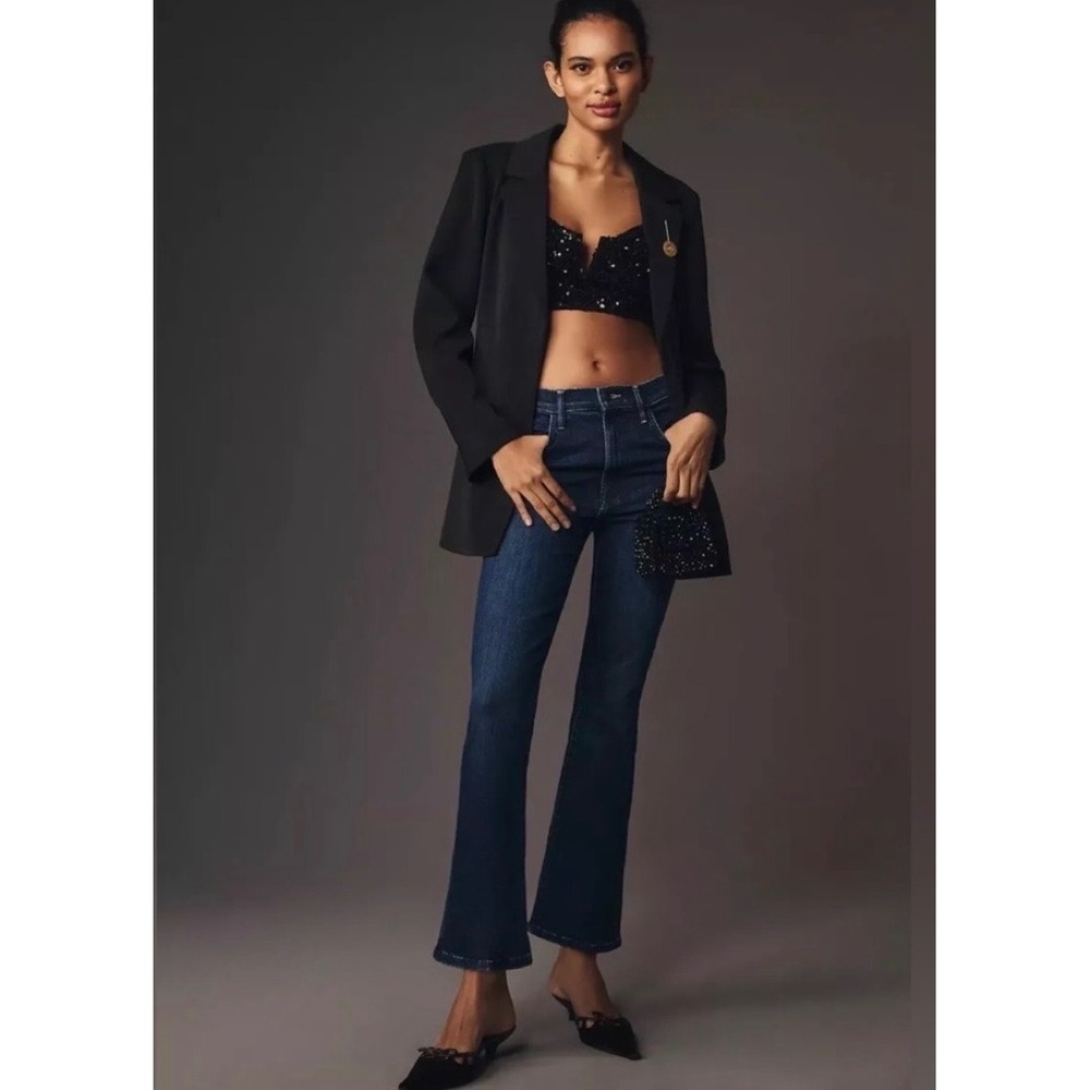 Mother Denim The Hustler Ankle Womens 27 Clean Sweep Crop Flare